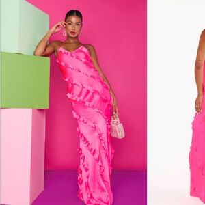 Show Me Your MuMu Pink Ruffle Maxi Dress